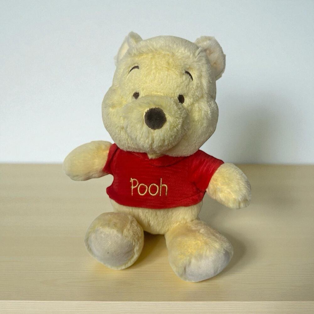 Disney Baby Winnie The Pooh Bear Soft Plush Rattle Baby Lovey Crinkle Ears 12"